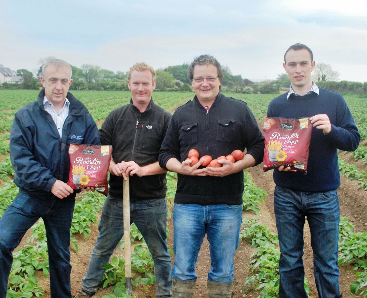 Pictured left to right, Meade General Manager Robert Devlin, grower Raymond Collier, Meade Farm Manager Conor O’Malley and Meade Commercial Director Philip Meade Jr. 
