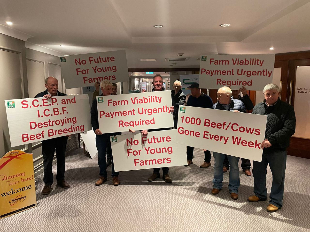 Farmers protest at National Beef Conference in Ballinasloe