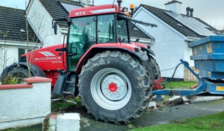 Pics: Tractor ends up in pensioner's garden after crashing through wall