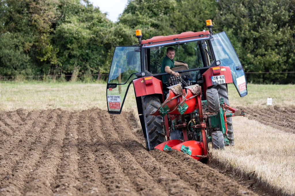 Garry Ireland ploughing for Ireland in the 6 Nations Reversible class at Ploughing 2026 in Screggan on Tuesday. Source: Alf Harvey