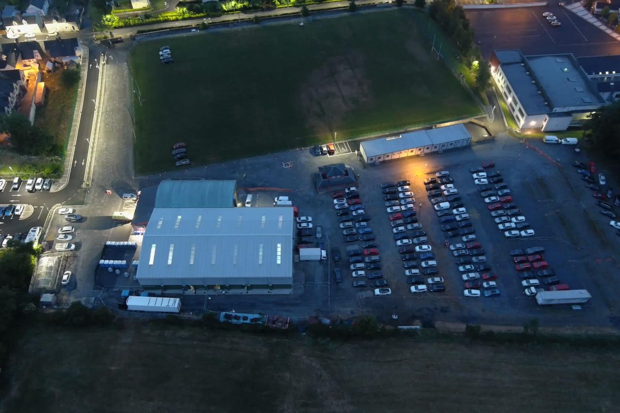 The cattle showring area (bottom right) is used as a car park at other times of the year. Source: Lavey GAA