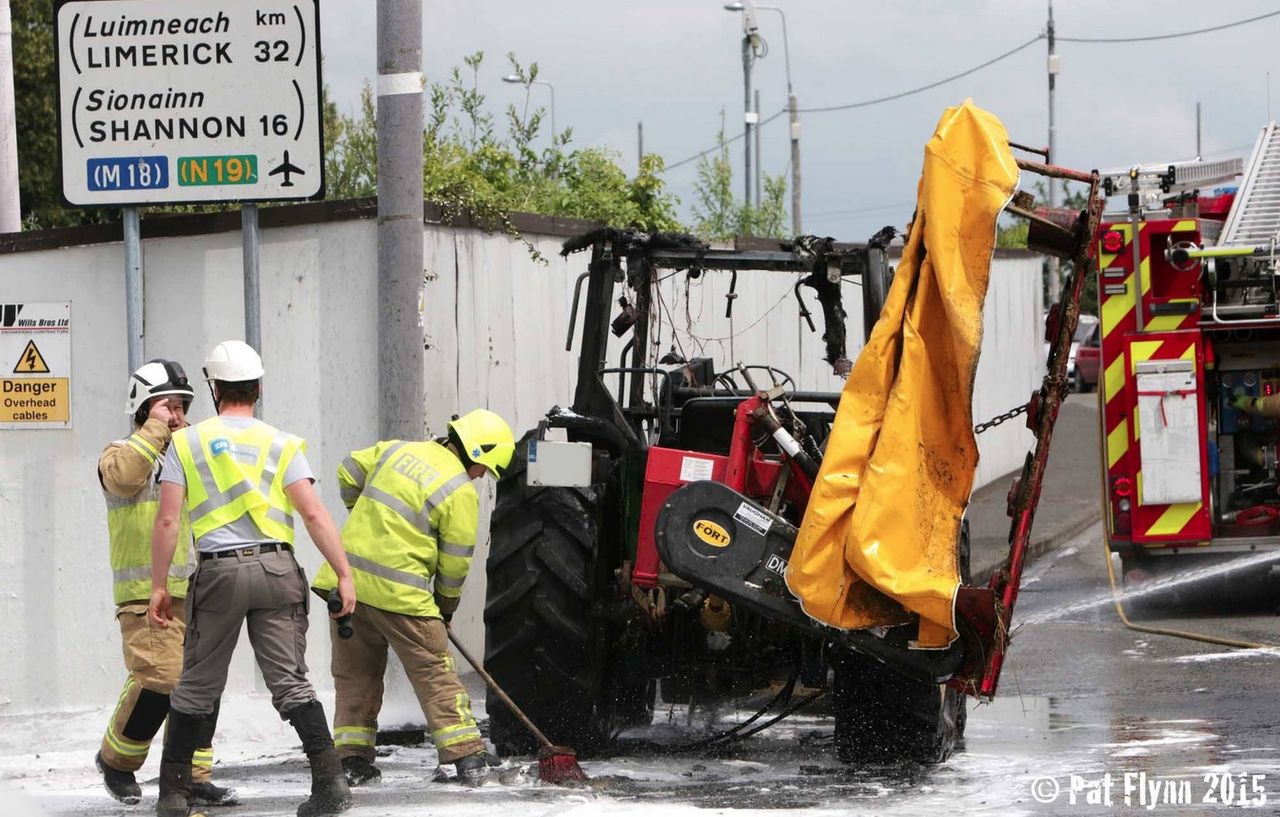 Farmer has lucky escape after tractor bursts into flames