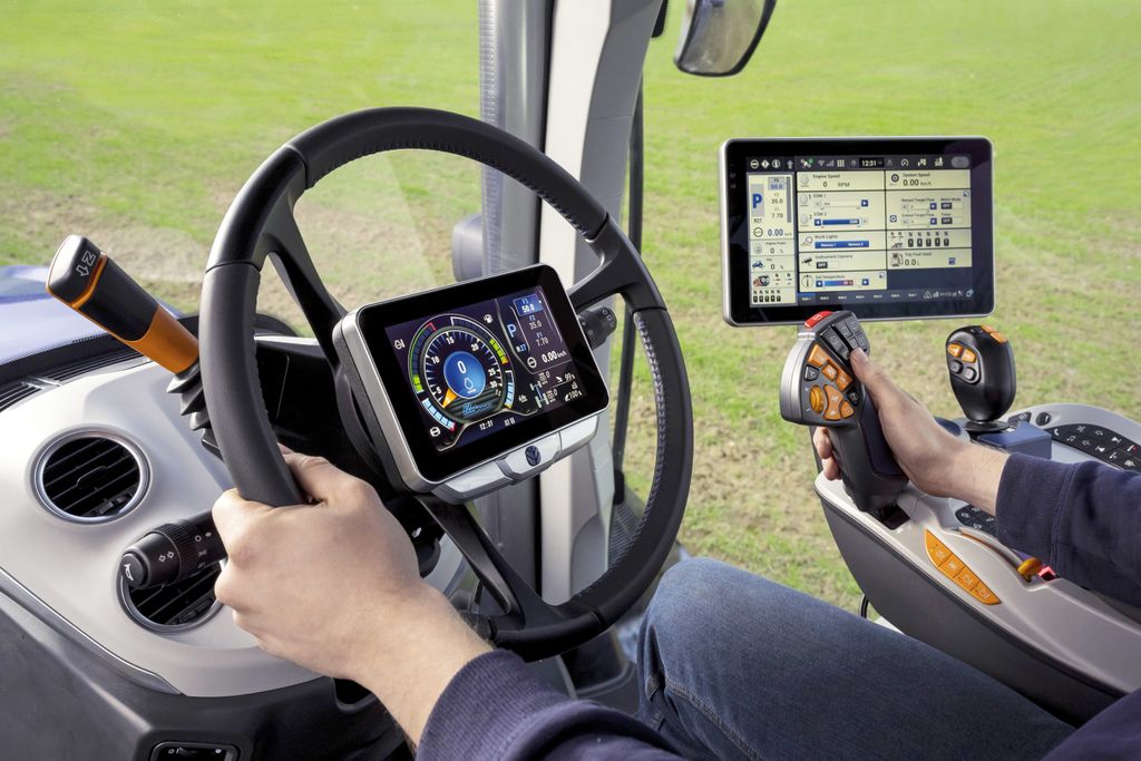 The digital instrument panel is mounted in the centre of the steering wheel