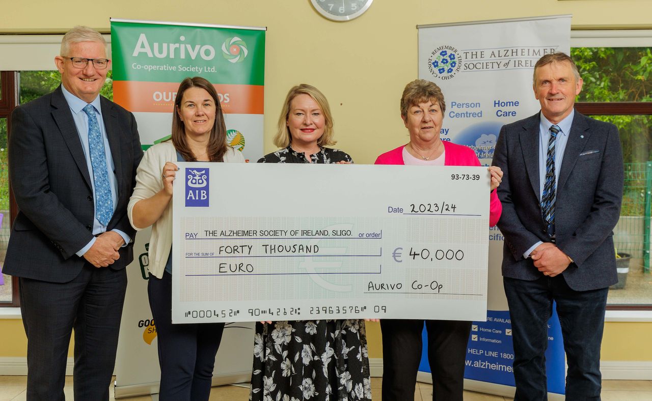 Aurivo raises €40,000 for Alzheimer Society of Ireland
