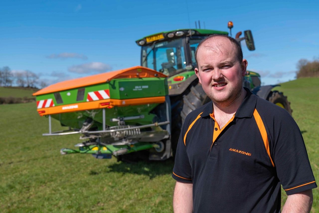 Co. Antrim farmer David Jameson with his Amazone ZA-V