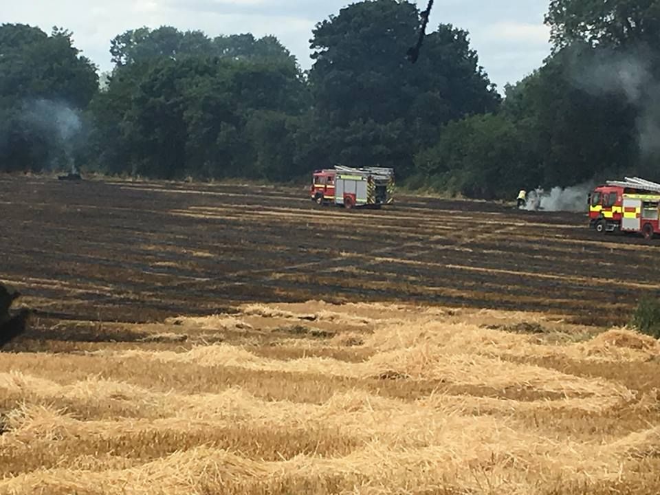 Field of straw engulfed in 'extensive fire'