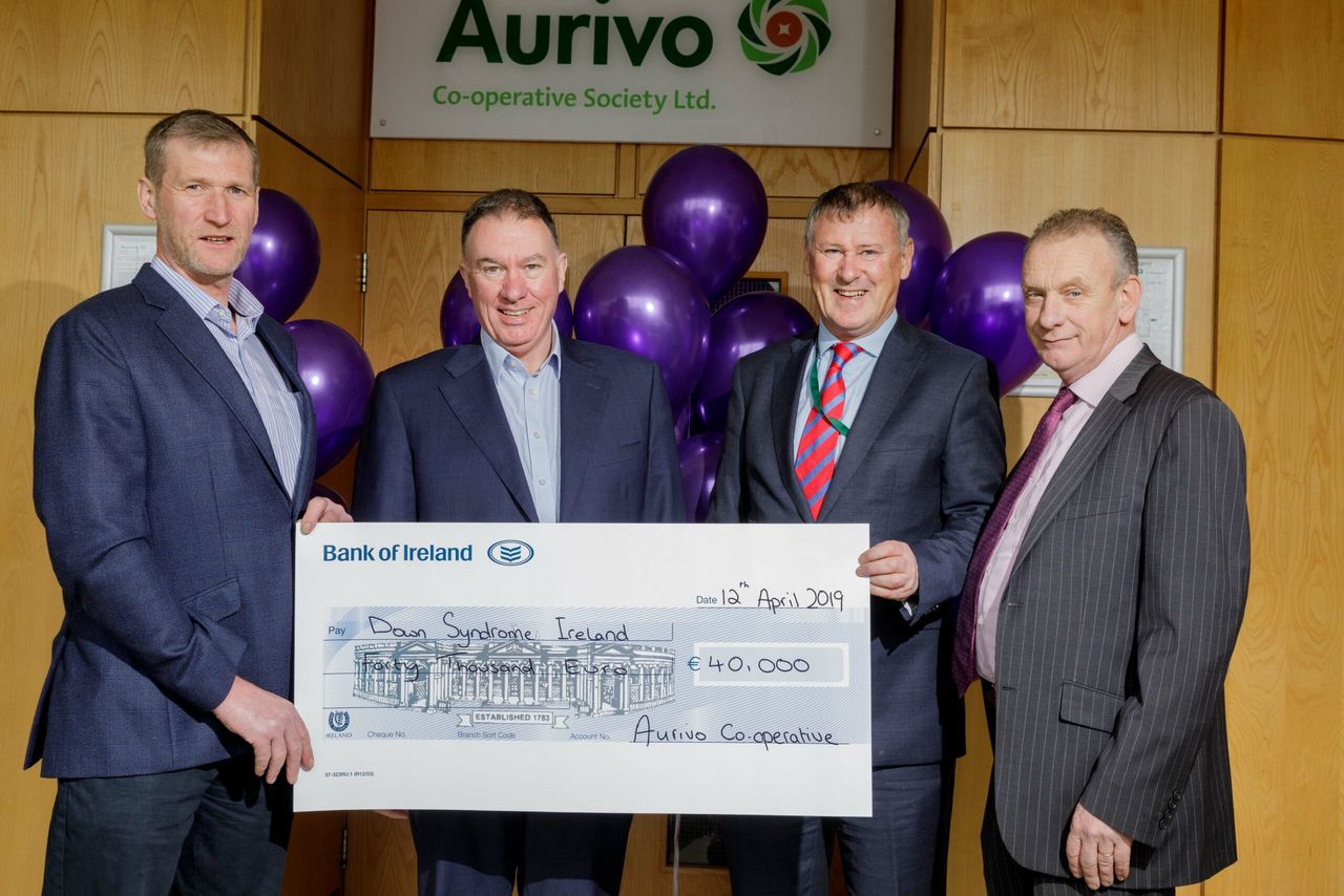 Aurivo presents Down Syndrome Ireland with €40,000