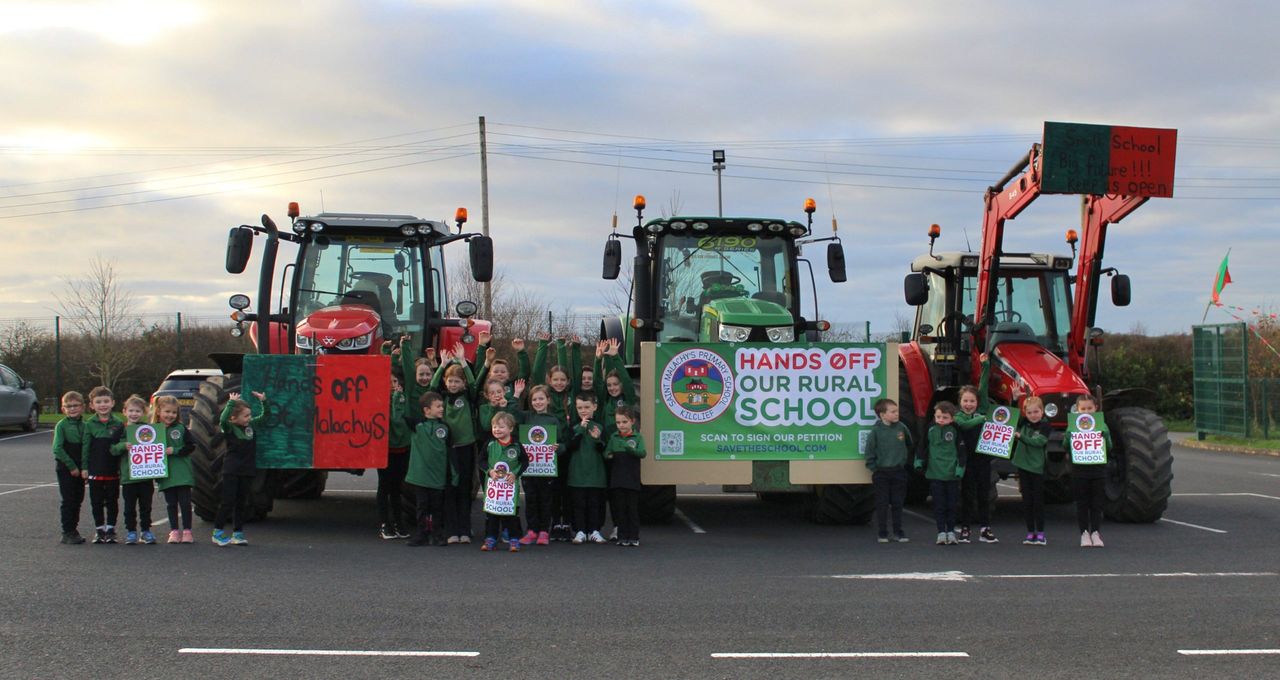 Gallery: Tractors out in force to keep rural NI school open!