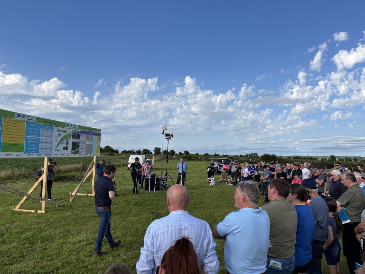 Large crowds attended the Teagasc DairyBeef500 farm walk on the Lowry farm in Tuam, Co. Galway last week