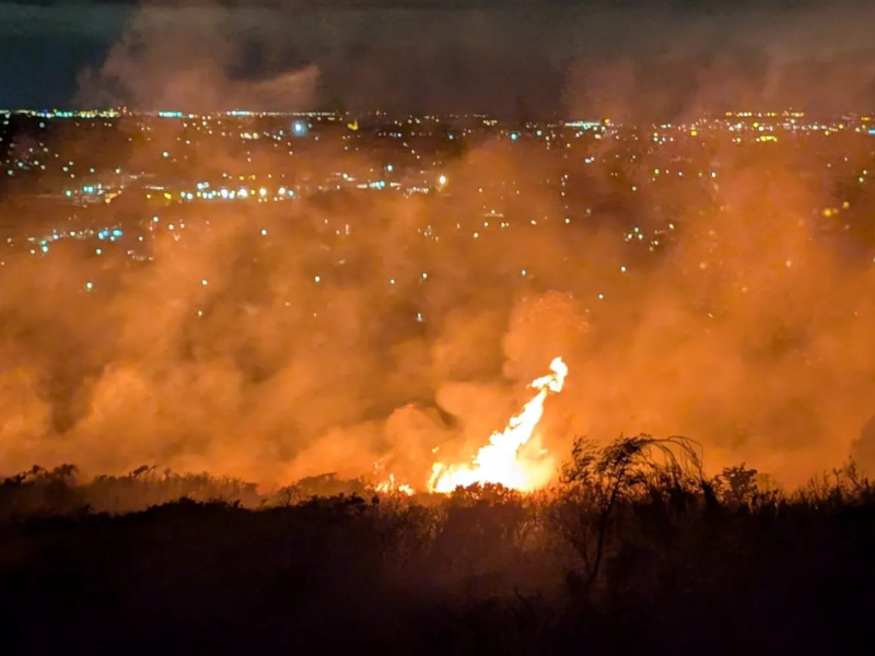 Fire engine remains at the scene of Co. Dublin gorse fire
