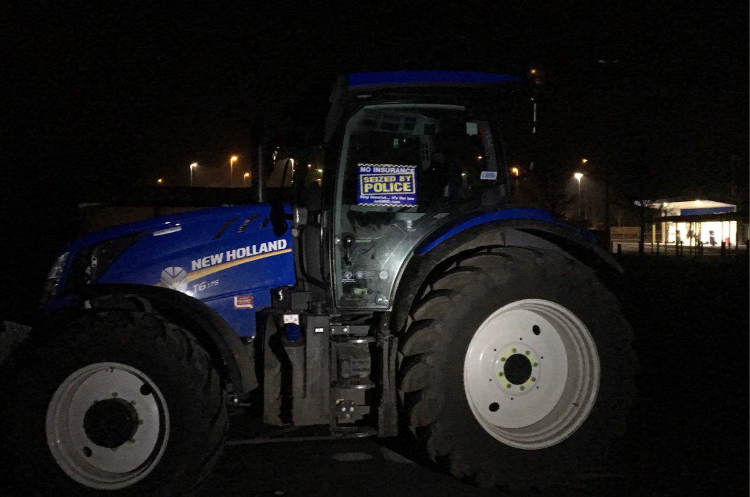 Police seize tractor...at drag race