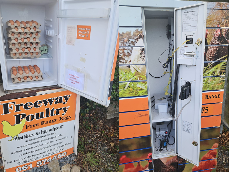 About €200 stolen from egg vending machine in Limerick
