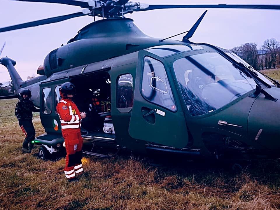 Air corps ambulance deployed to 2 farm accidents