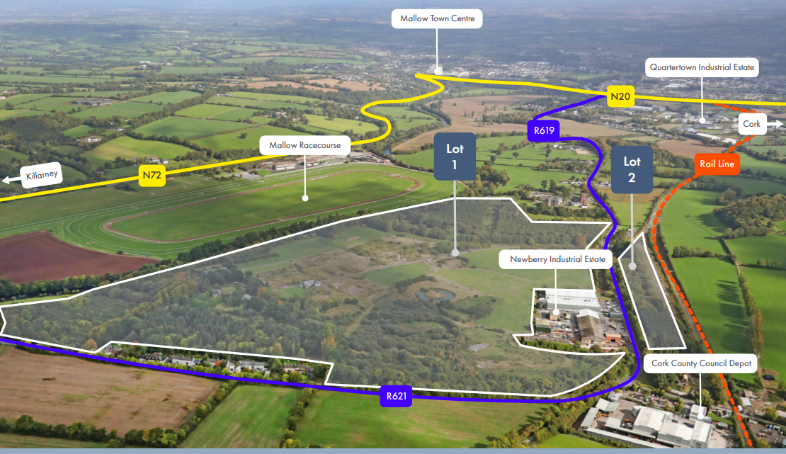 Former sugar factory site in Mallow which was offered for sale in two lots or as a whole Source: Lisney 