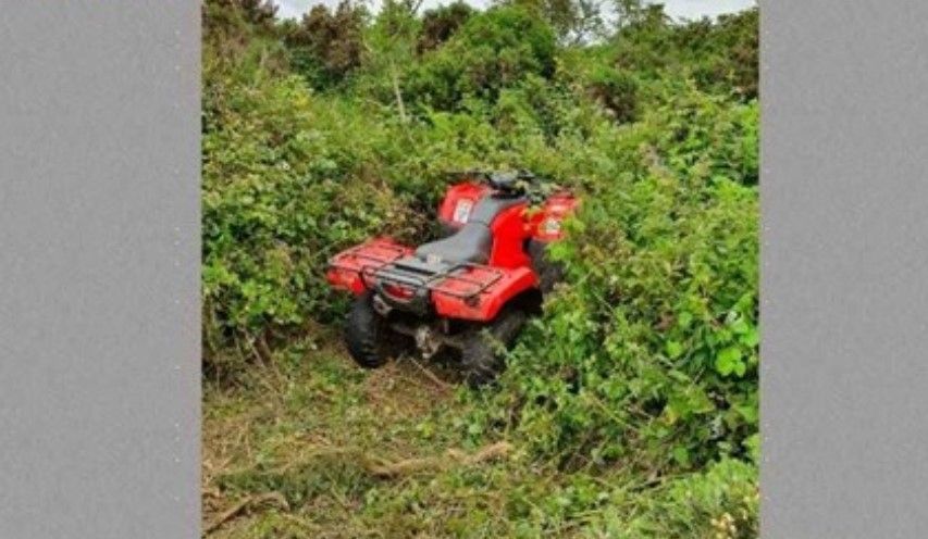 Stolen quad recovered from undergrowth hollow