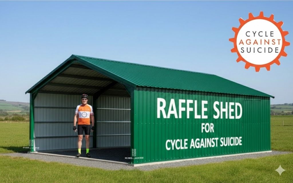 Agricultural shed raffle raising funds for suicide prevention charity