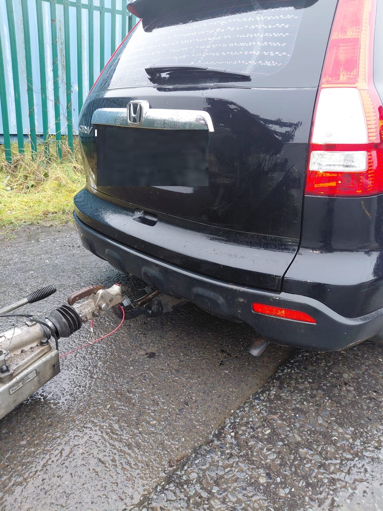 How the trailer was attached to the vehicle. Source: An Garda Síochána Sligo/Leitrim's Facebook