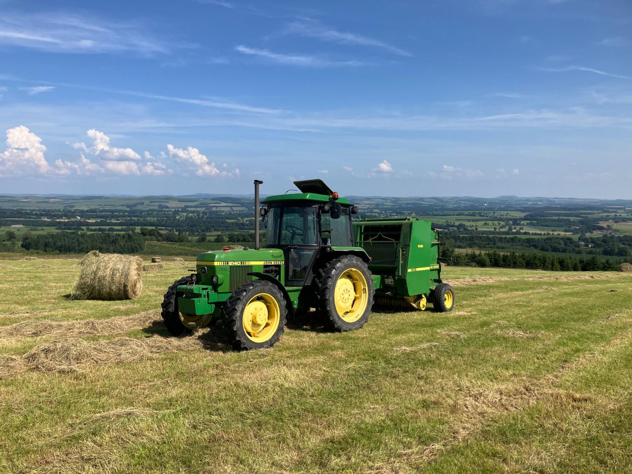 John Deere 2140 and baler