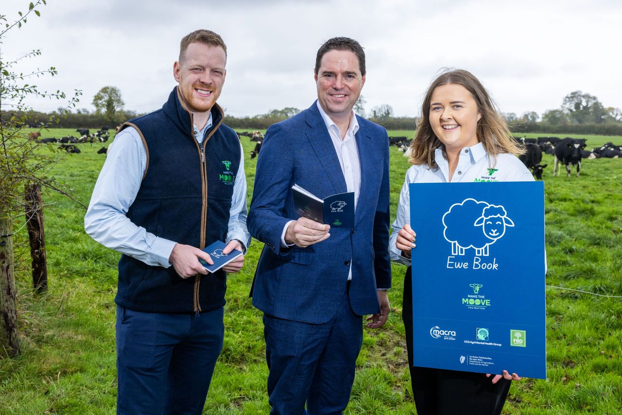 L-R: Dr. Conor Holohan (programme director), Minister Martin Heydon, Elaine Houlihan (Macra national president) 