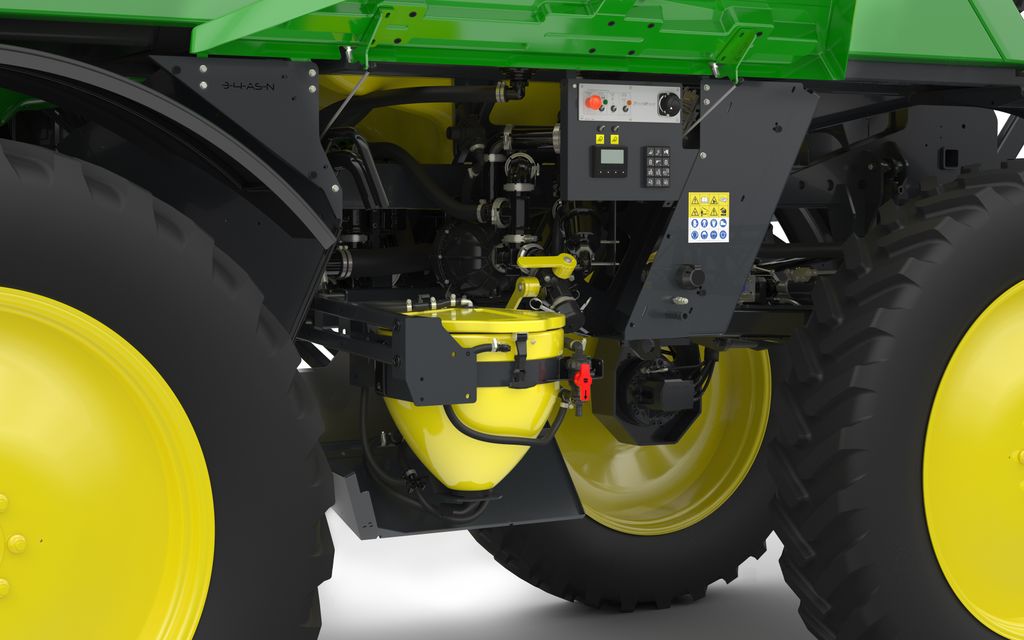 Sprayer controls are in easy reach of operators