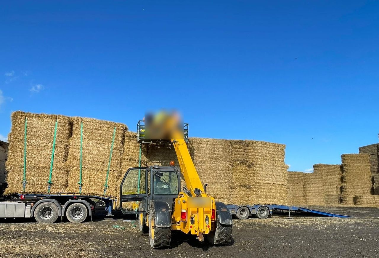 Firefighters respond to medical emergency on stack of bales