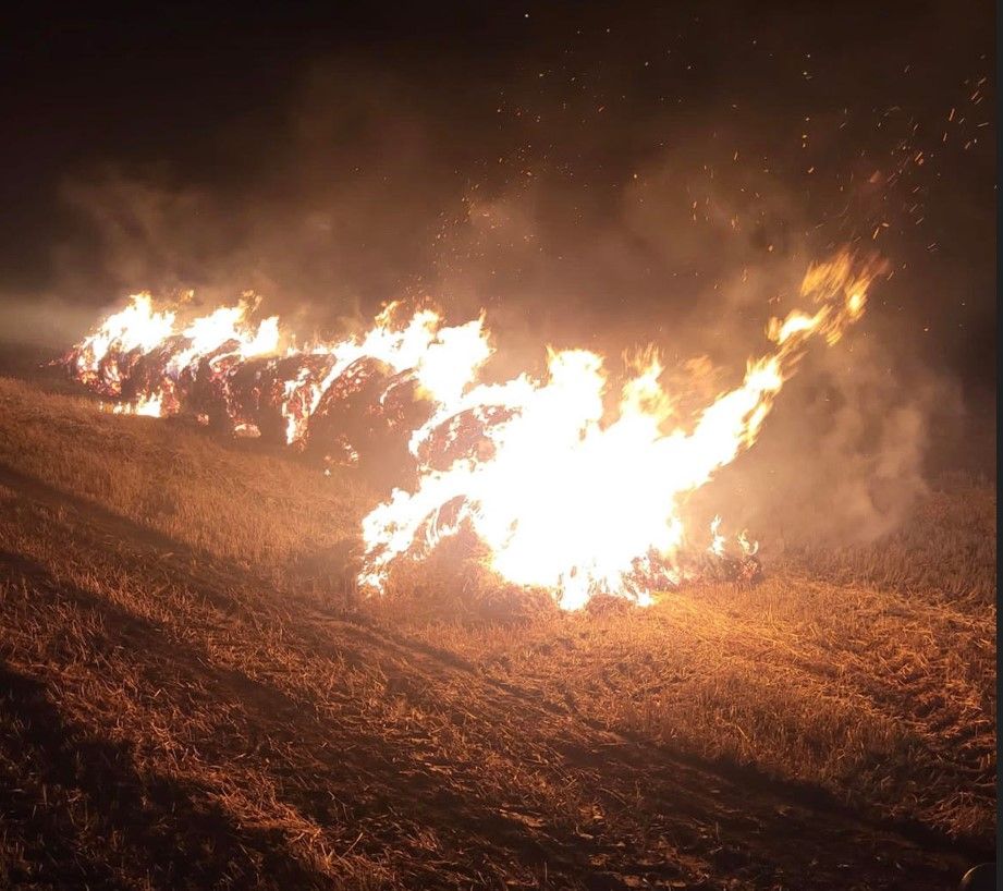 Investigation into suspected 'criminal damage' after bales set on fire