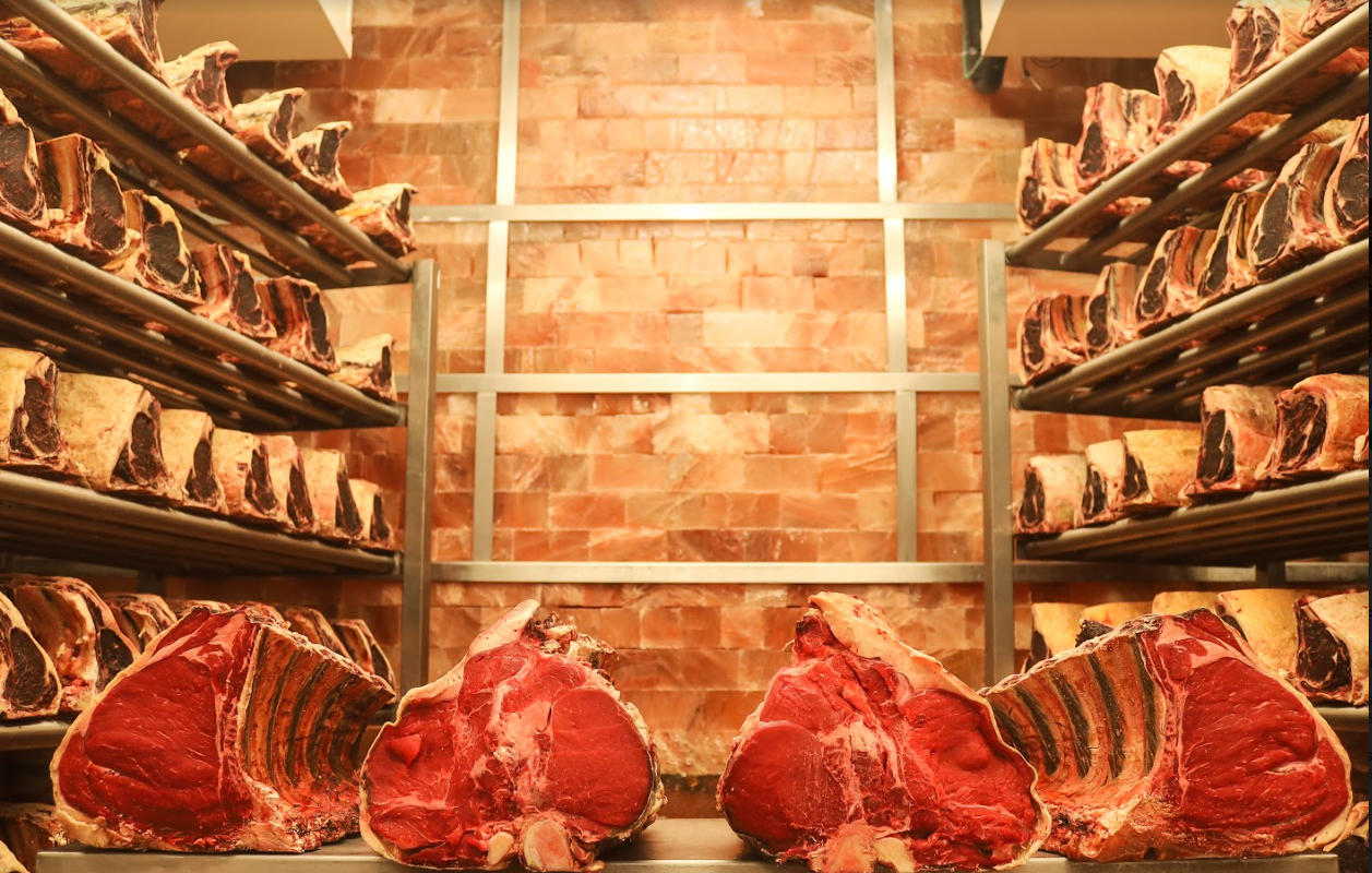 The beef pictured ageing in Peter Hannan's Himalayan-salt aging chambers in Co. Down