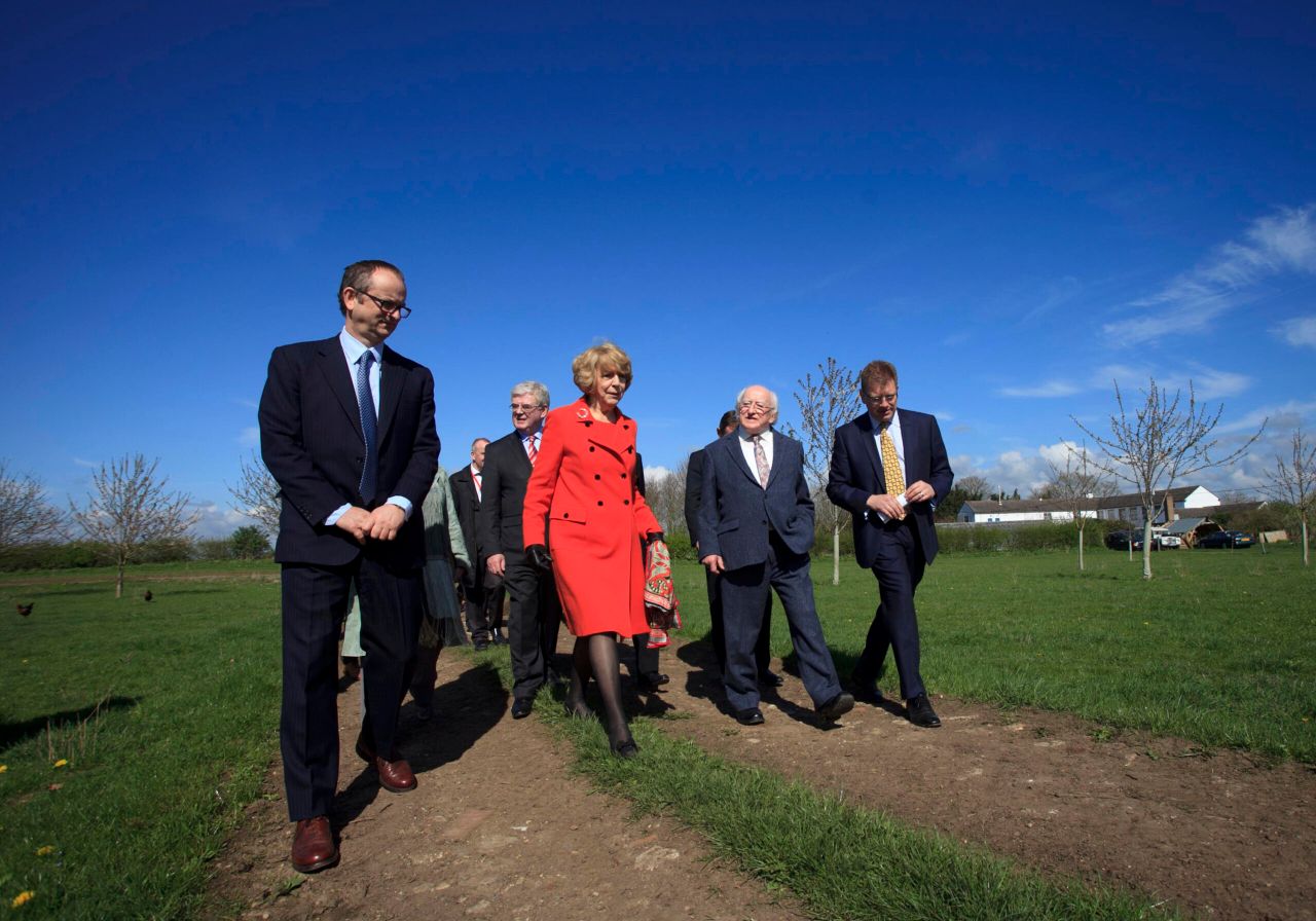 Pictured the President of Ireland Michael D Higgins and his wife Sabina at a farm visit during the Presidents 5 day State Visit to the United Kingdom