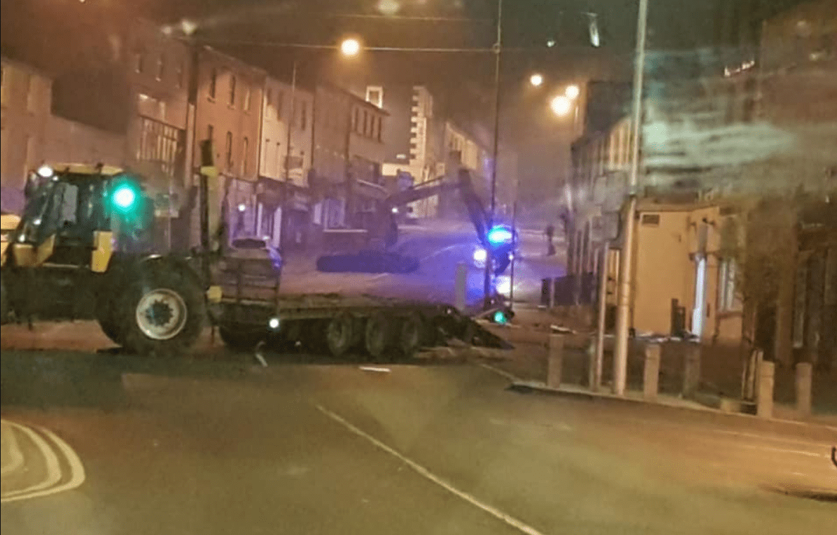 Tractor and digger involved in double Kells bank robbery