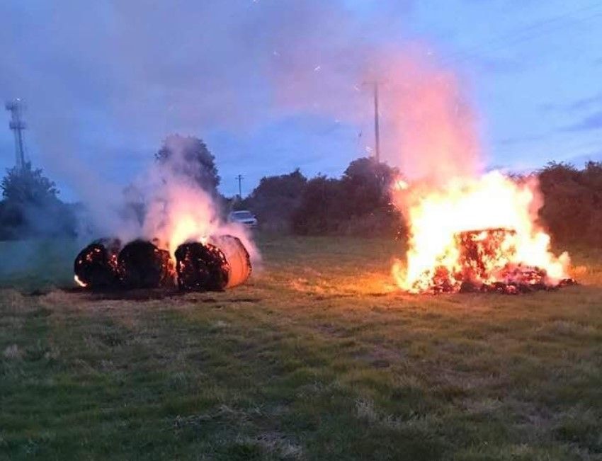 Gardaí investigate hay bales 'burnt by youths'