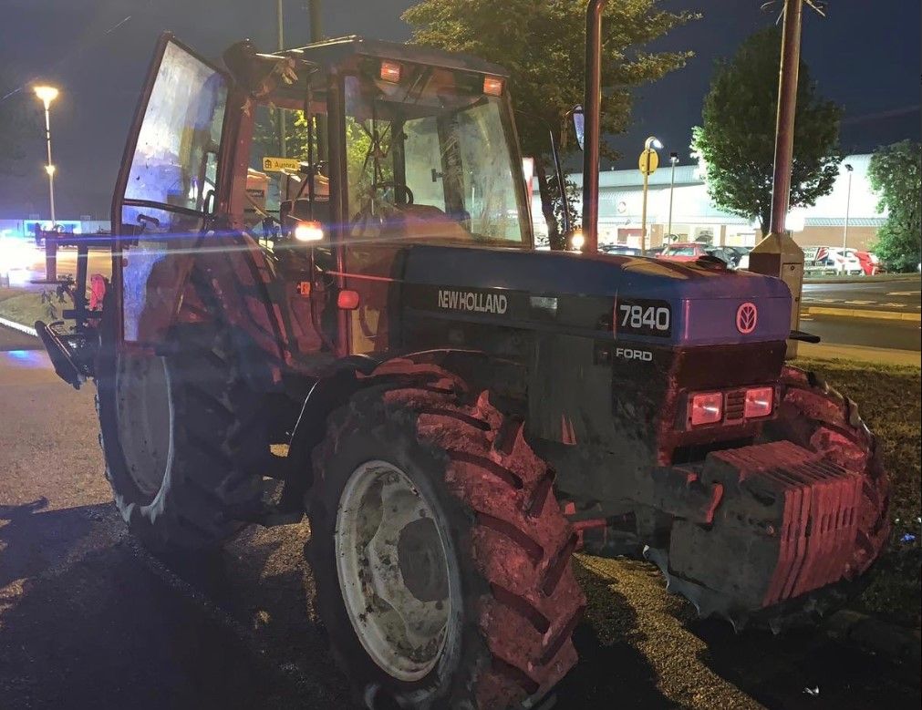 3 arrested following police chase...of stolen tractor