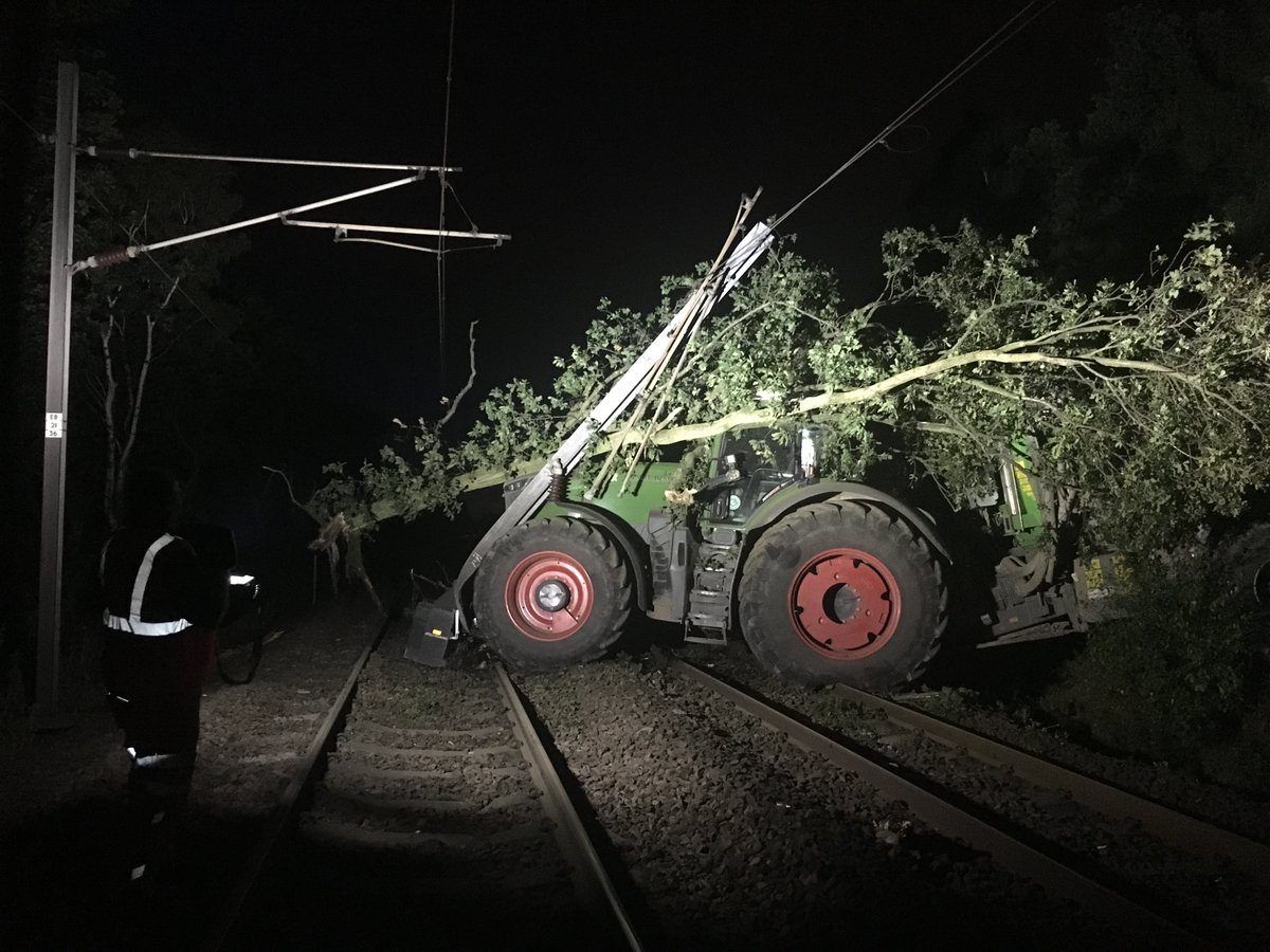 Tractor crashes onto UK rail line blocking major routes