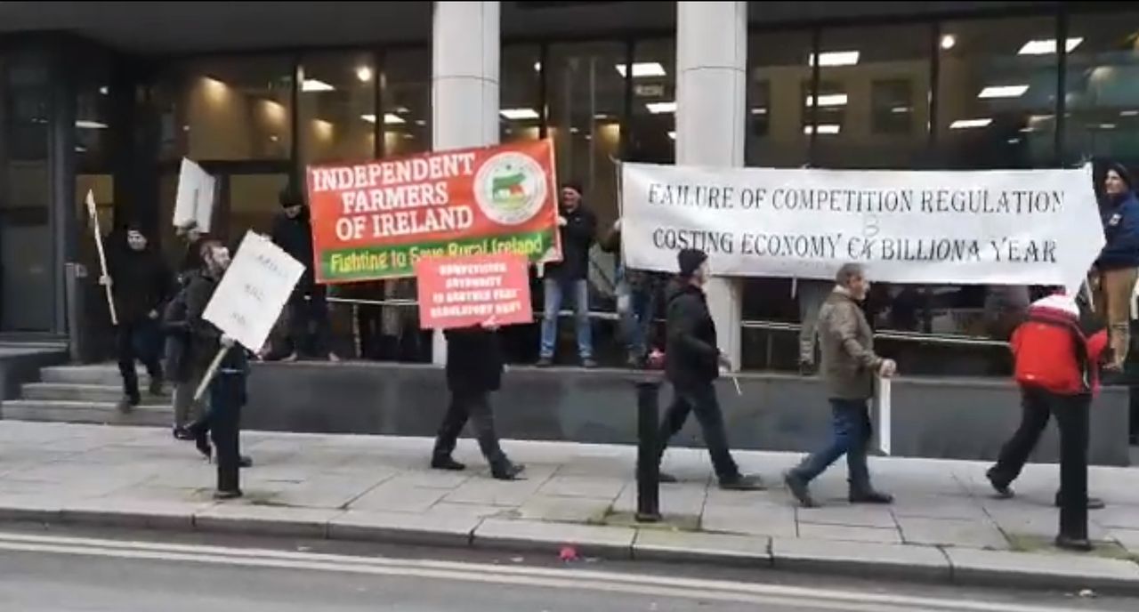 IFOI members protest outside CCPC offices in Dublin