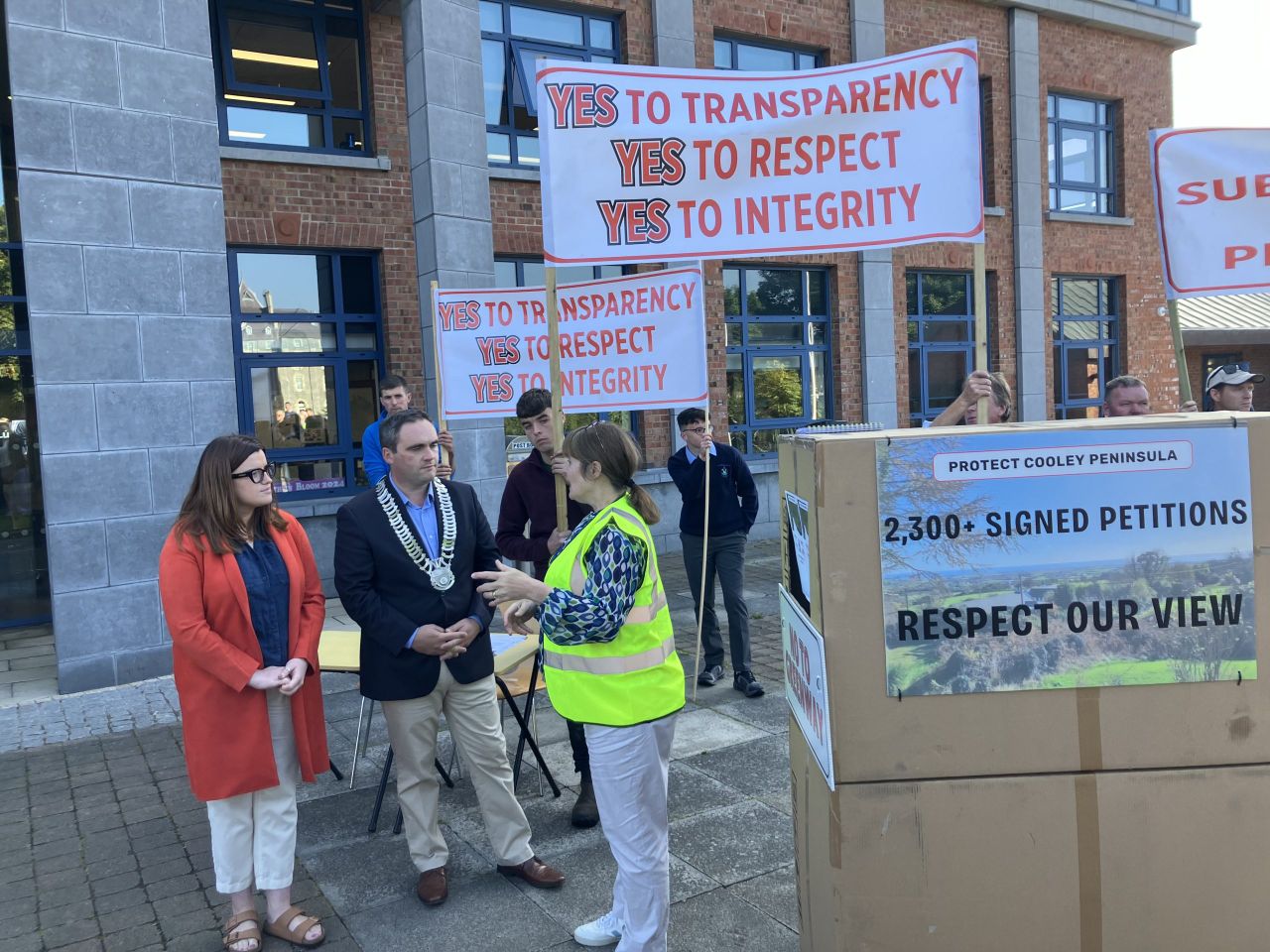 Watch: Over 300 landowners protest against Co. Louth greenway