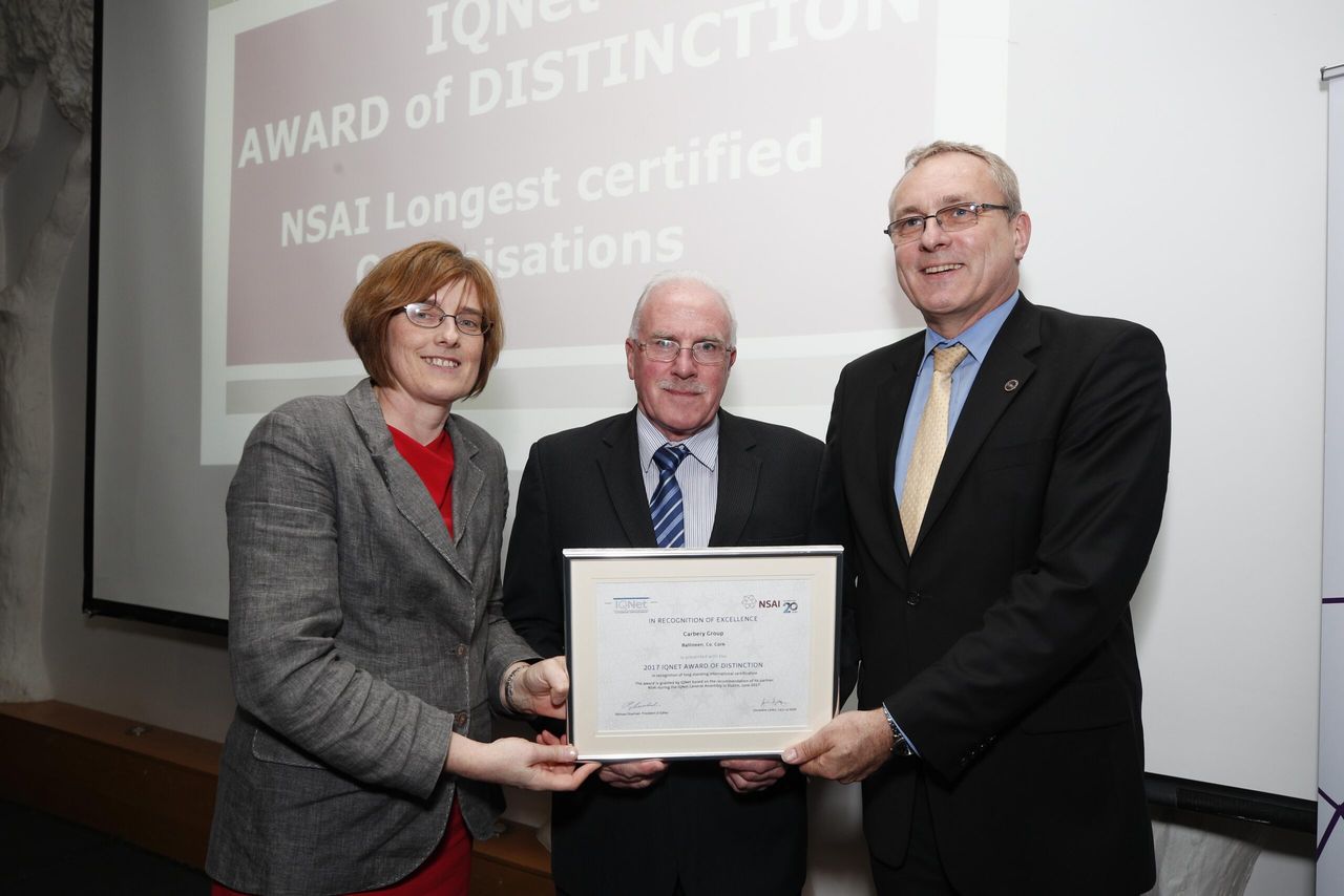 Carbery Group honoured at certification awards