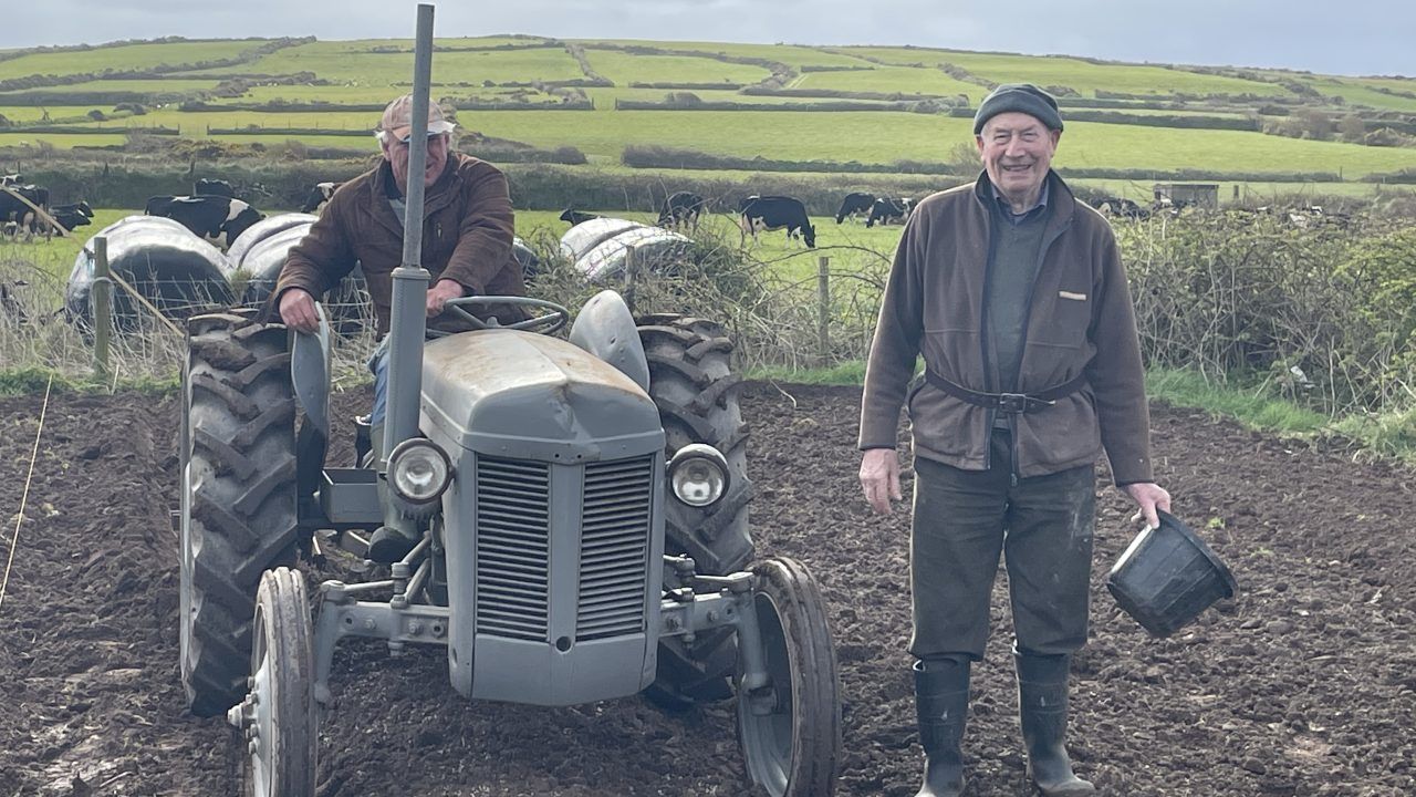 One of the images from the calendar showing farmers setting potatoes in west Kerry. Source: Dinny Galvin