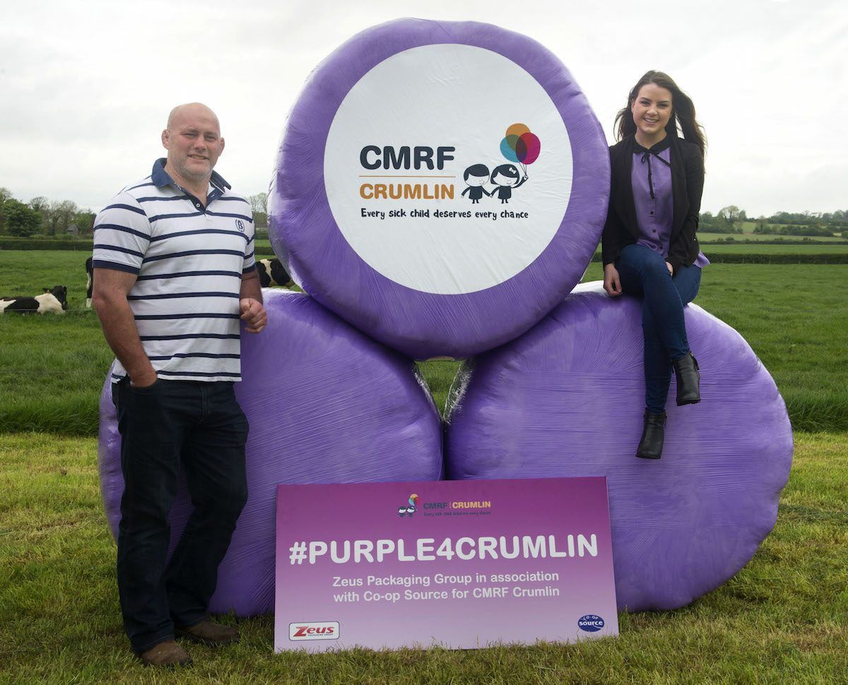 Purple silage wrap will help support Crumlin Children's Hospital