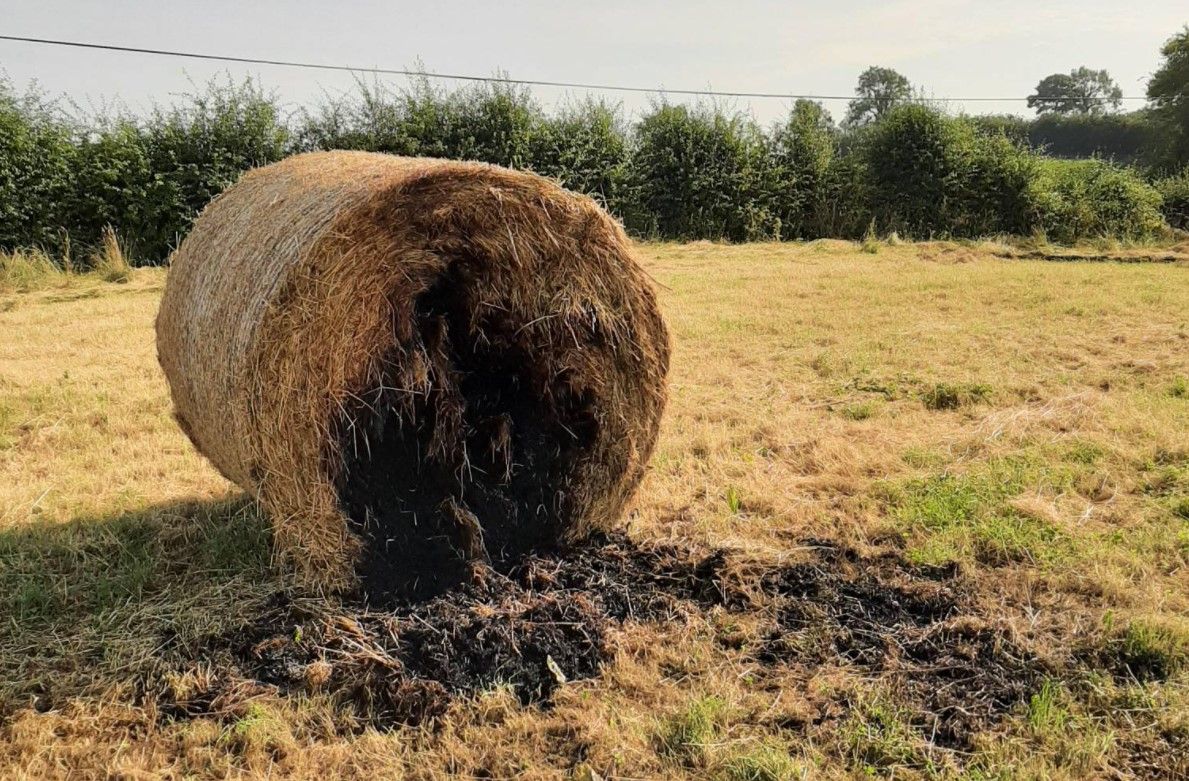 Appeal for information after bales set alight in field