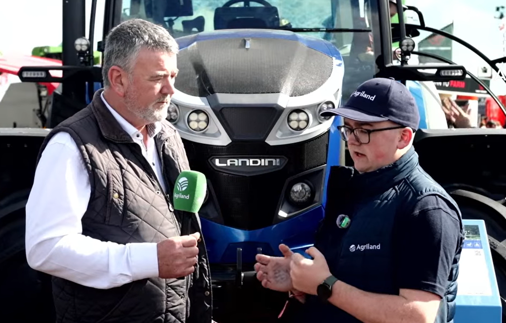 Michael Farrelly (left), executive director of the Farm Tractor and Machinery Trade Association (FTMTA) with Agriland's Joshua Kelly